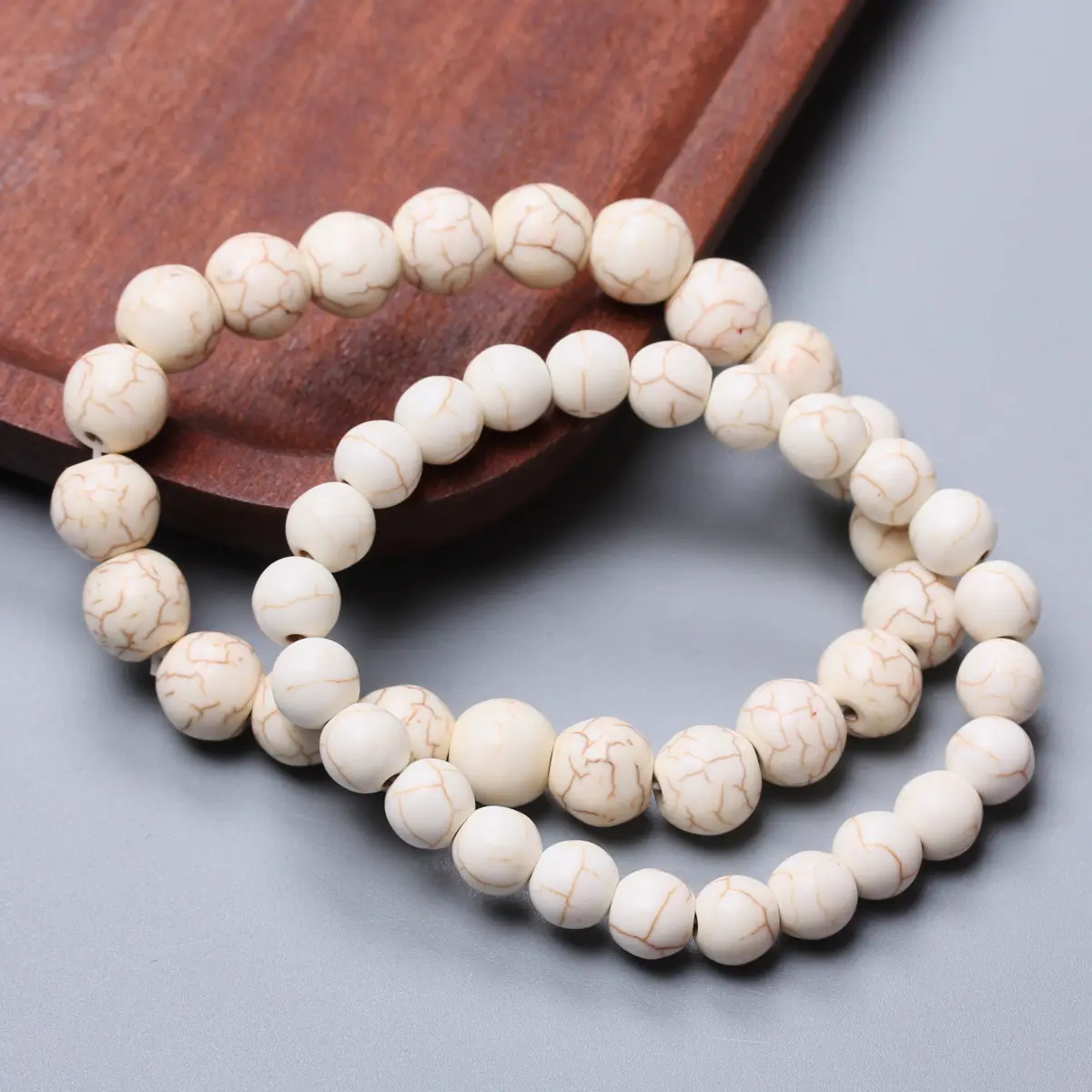 Jewelry Making Accessories For DIY Bracelet Round Pendants Necklace Loose Beads White Turquoises Handmade Beading Material