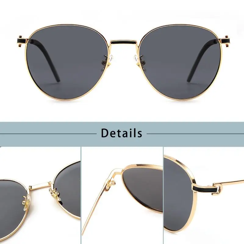 Caterside Retro Polarisierte Pilot Sonnenbrille Männer und Frauen Oval Metall Rahmen Sonnenbrille Party Outdoor Fahren Sport Shades Sommer – Detail 15
