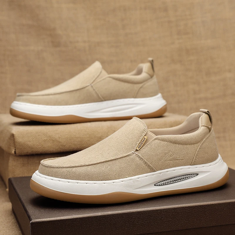 

2025 New Trendy Breathable Thick Bottom Low Cut Comfortable Personalized Casual Sports Board Shoes Lazy Men's Shoes