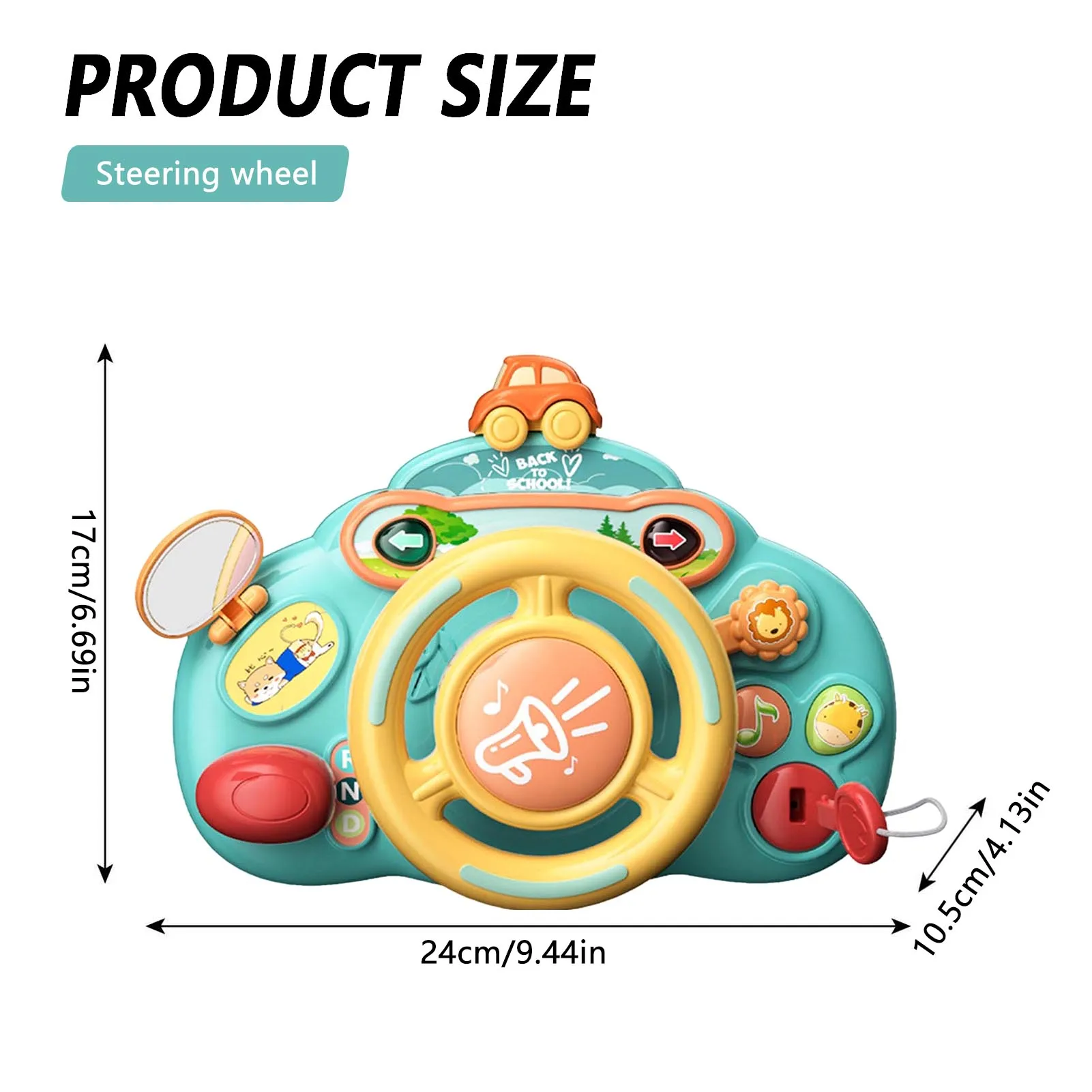 어린이용 시뮬레이션 운전 핸들 장난감, 교육용 시뮬레이션 뮤지컬, 가상 놀이 운전 장난감, 소년 소녀 생일 선물
