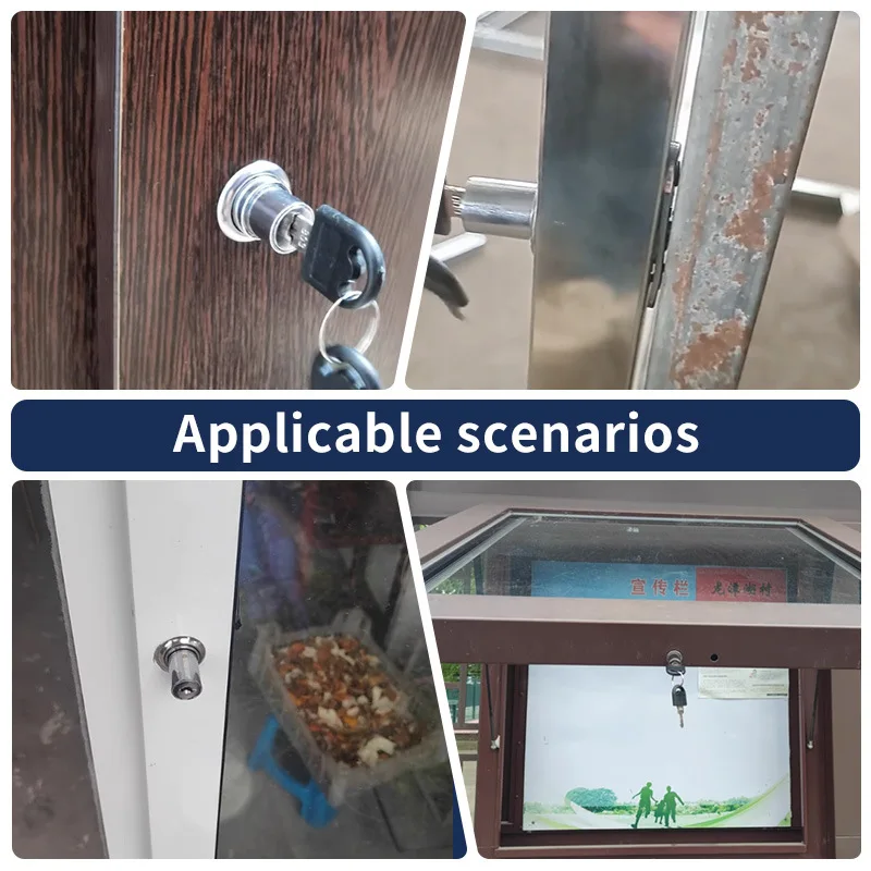 Sliding Door Lock for Cabinet Aluminum Alloy Glass Balcony Wood Door Screen Window Key Spring Lock