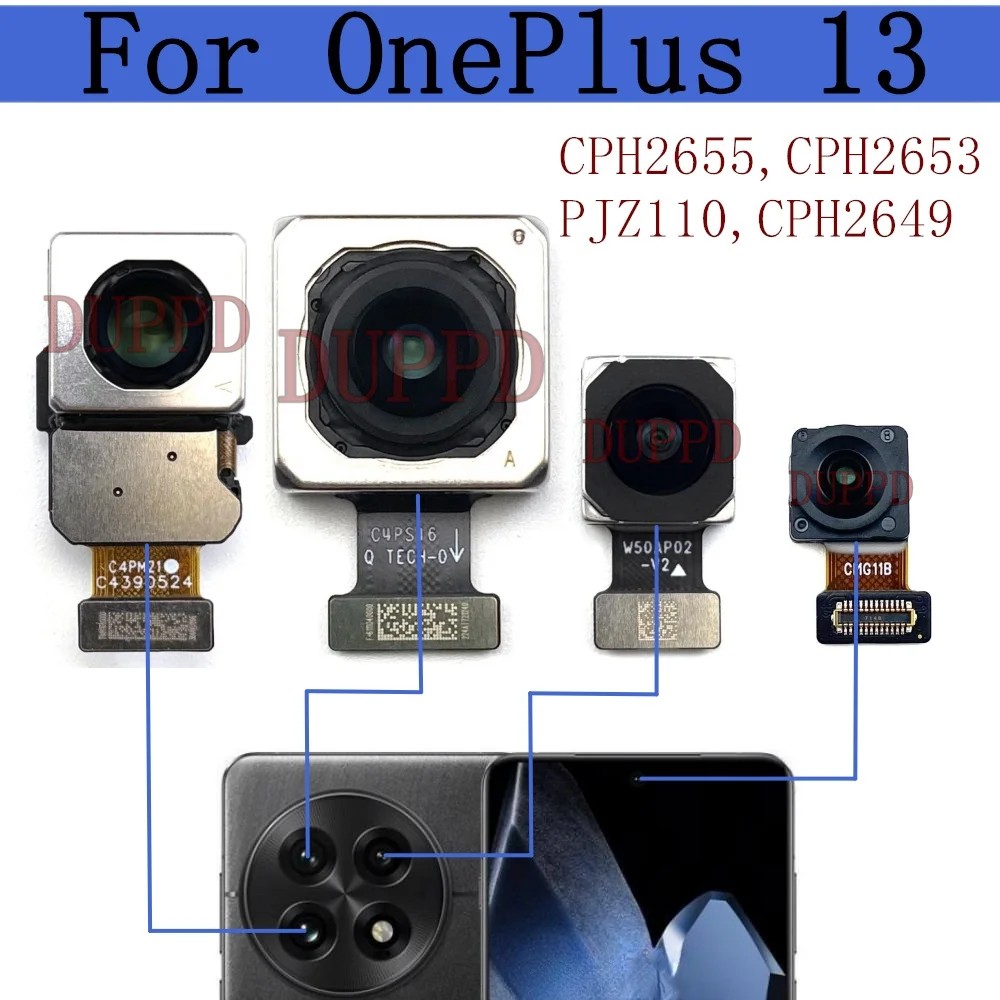 Front Rear Camera For Oneplus 13 Frontal Selfie Wide Periscope Telephoto Back Facing Main Camera Flex Cable Mobile Replacement