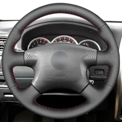 For Nissan Almera N16 X-Trail T30 Primera P12 Terrano 2 Pathfinder Paladin For Renault Samsung SM3 Steering Wheel Leather Cover