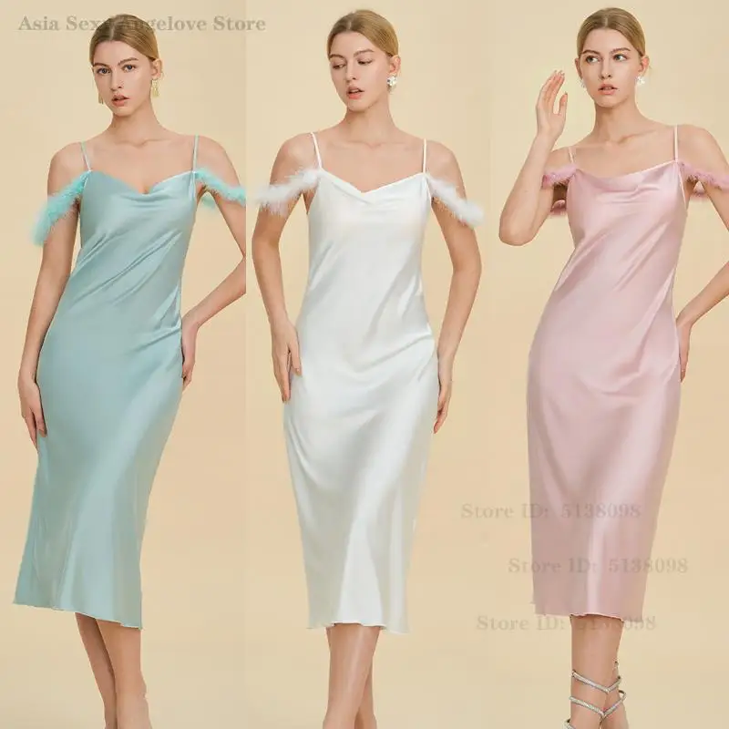 

Простая ночная сорочка на бретельках, сексуальная комбинация, интимное белье, атласная домашняя одежда, одежда для отдыха, новинка лета 2026, ночная рубашка