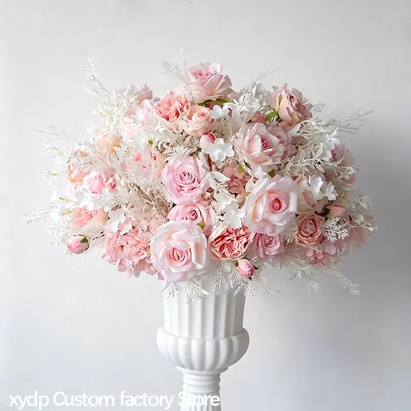 30/40/50cm Weiß/Rot/Rosa Künstliche Tischdekoration Blumenball Seiden-Römerblumentopf Hochzeitsdekoration Wegweiser Fotografie Pro – Detail 4