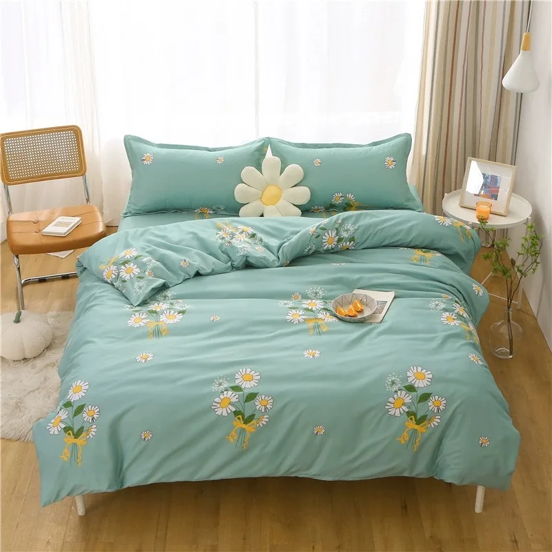 Student Dormitory Skin-Friendly Brushed Seasons Universal Three- Quilt Single Duvet Cover Four-Piece Set Bed She