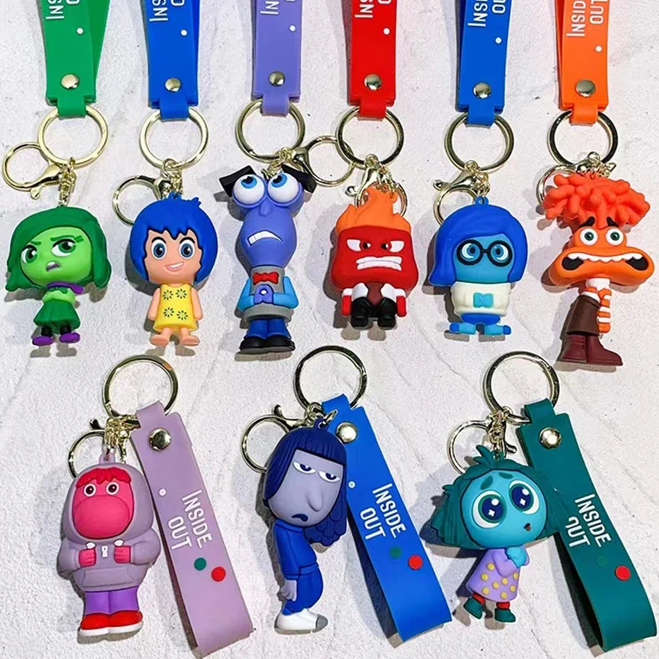 3D Cartoon Inside Out 2 Keychain Pendant Personality Creative Soft Glue Doll Cross-Border Sales Small Pendant