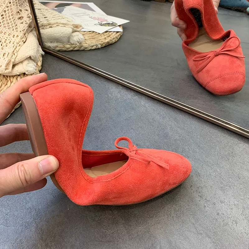 Modische flache Damenschuhe, Ballerinas, neue Frühlings- und Herbstkollektion, weiche Slip-On-Schuhe für Damen, Schmetterlingsknoten, flache Damenschuhe. – Detail 6