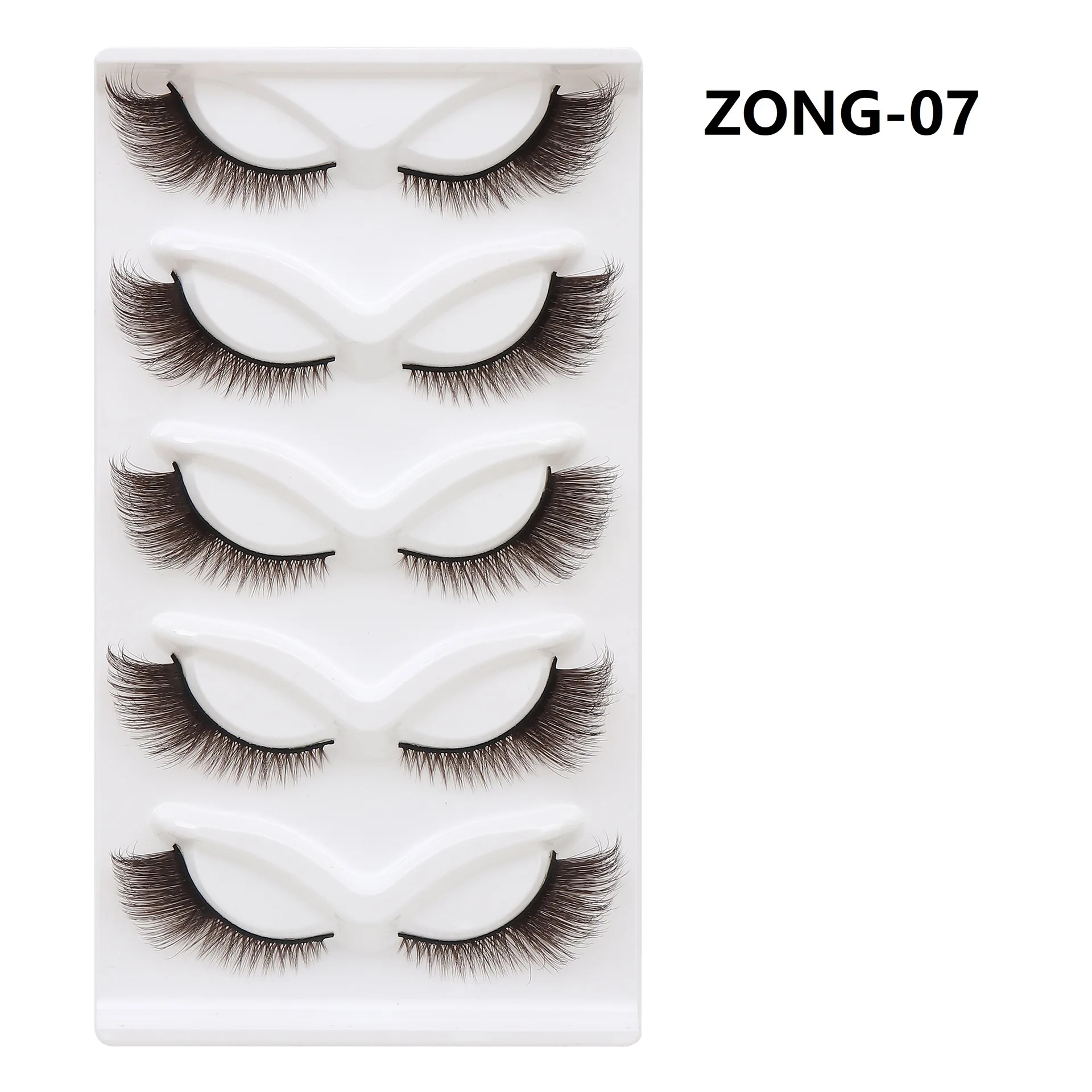 New 5 Pairs Black Tea Brown Fox Eye 3D False Eyelashes Natural Wispy Voluminous Fluffy Reusable Cosplay Color Lashes Makeup