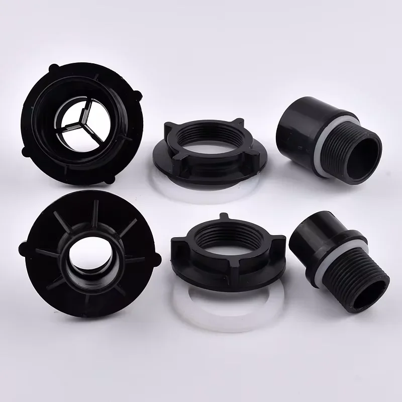 Black Aquarium Split Type Drain Joint PVC Pipe Water Inlet Outlet Fittings Overflow Thread Water Tank Supply Fish Tank Connector