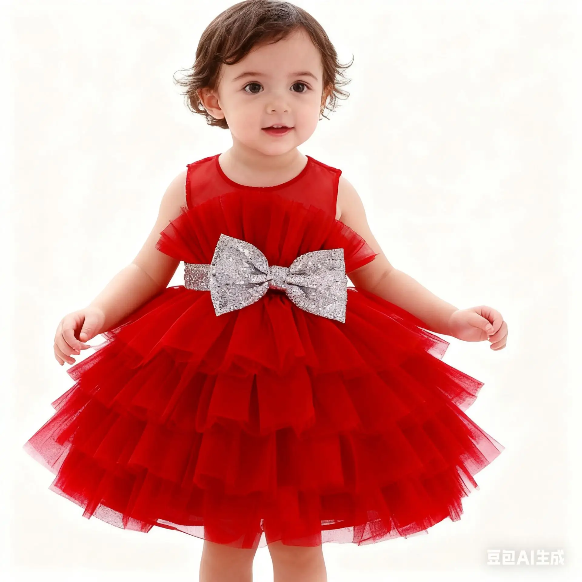 

Сетчатое многослойное праздничное платье для маленьких девочек 6-36 месяцев, элегантное бальное платье принцессы с блестками на день рождения 1 года, подарок подружке невесты на свадьбу для малышей