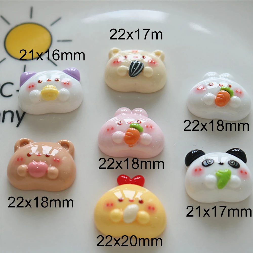 10PCS Shiny Feeding Animals Series Resin Flat Back Cabochons For Hairpin Scrapbooking DIY Jewelry Craft Decoration Accessories