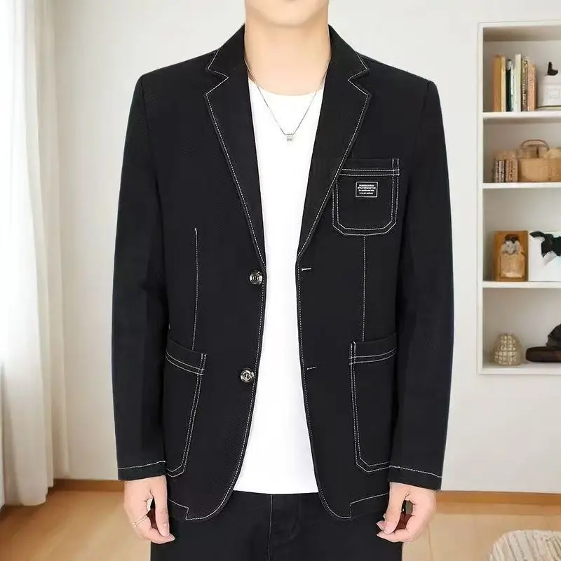 New high-end men's suits from Europe and America, fashionable and versatile, trendy, light luxury, middle-aged, spring and autum