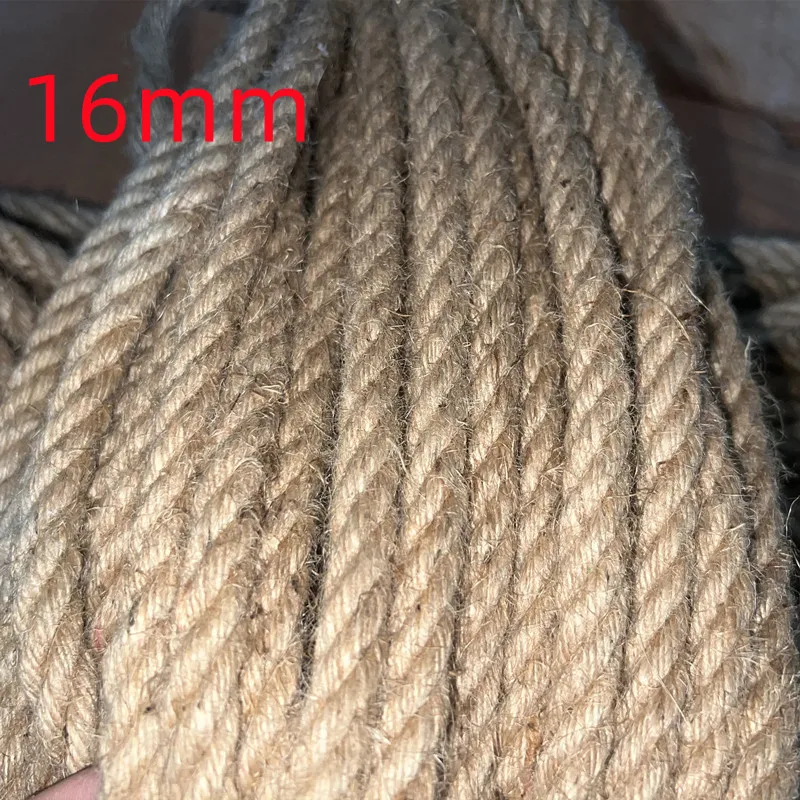 

12/14/16mm Natural Jute Rope Twine Rolls Rope Hemp Twisted Cord Macrame String Pet Scratching Handmade DIY Craft Decoration