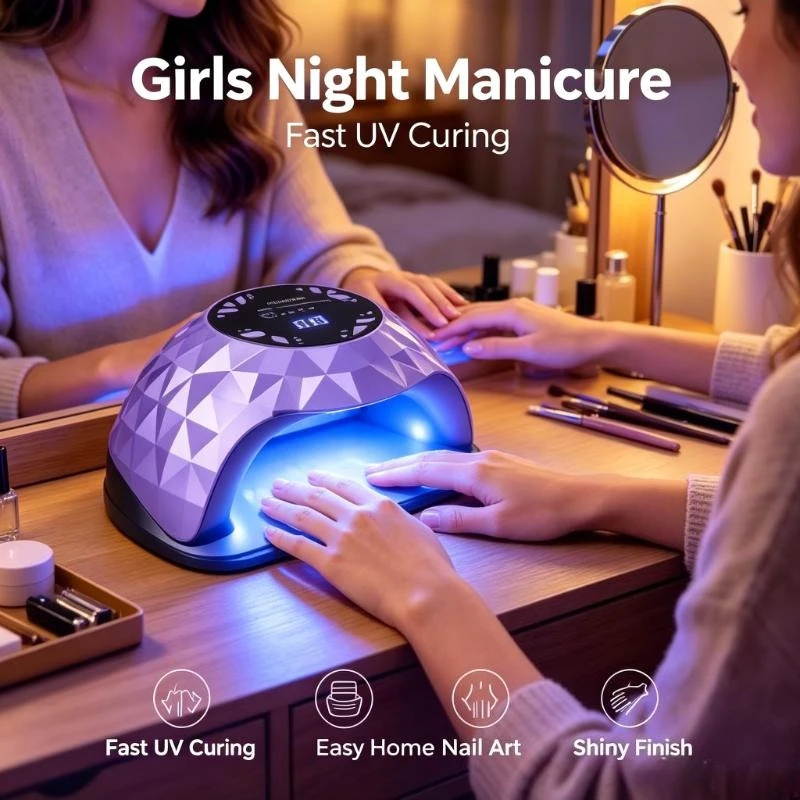 4 Timer Intelligent Gel Nail Dryer, 380W UV LED Manicure Light Built-In Auto Sensor For Salon & Home Nail Art Creation