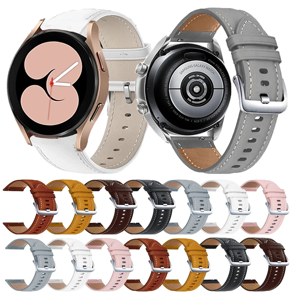 

Leather Strap 20mm For Samsung Galaxy Watch 5 Pro 45mm 40mm 44mm Smart Strap For Galaxy 4 Classic 42mm 46mm Wristband Bracelet