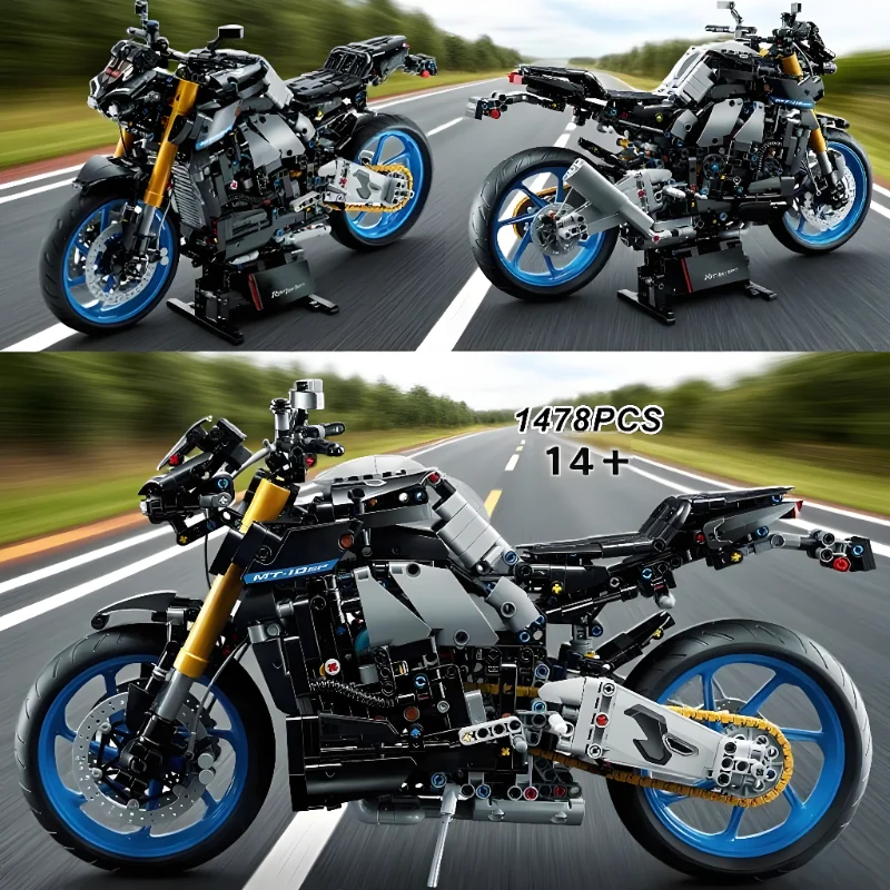 MINISO Auf Lager 1478 Stücke Technische Moc 42159 Berühmte Yamahas MT-10 SP Motorrad Blöcke Modell Racing Motorrad Spielzeug für Kinder Geschenke