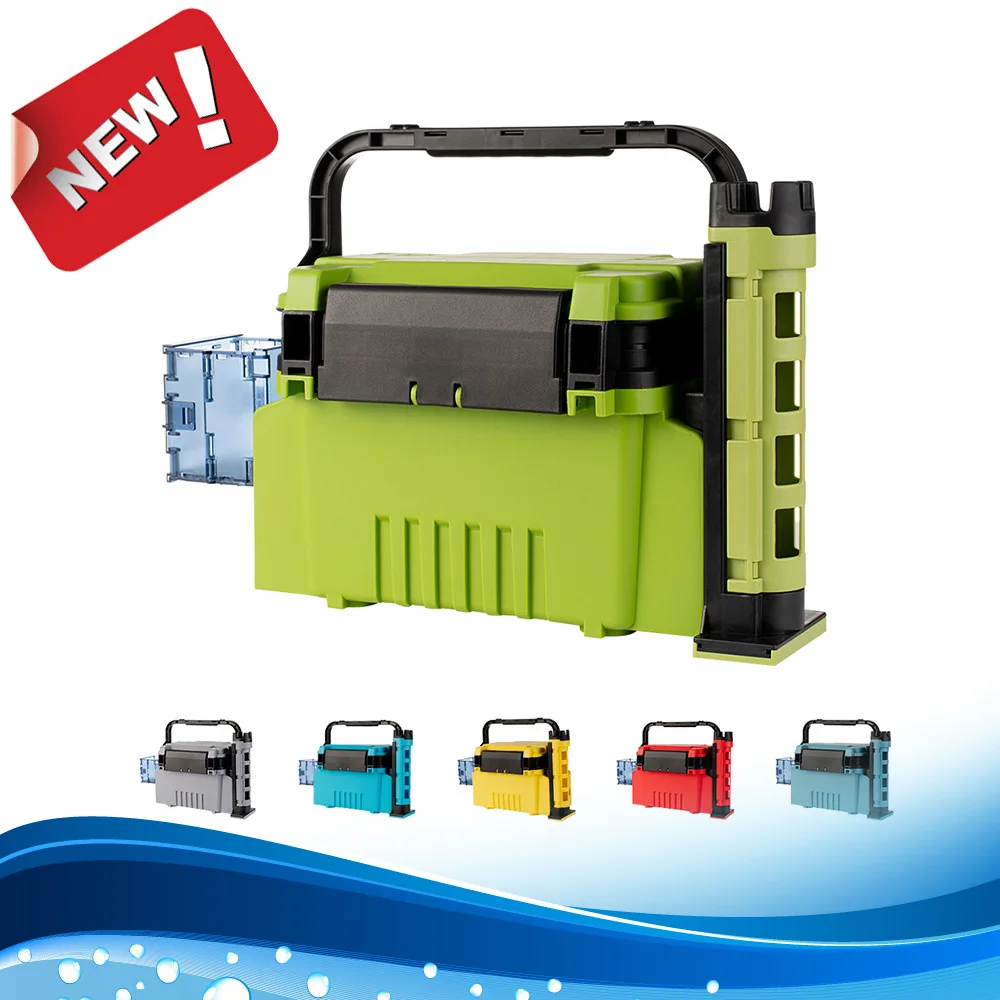 

Multi-Functional Double Layer Fishing Tackle Box For Bass Outdoor Gear With Rod Tube & Cup Holder Set Angling Storage Organizer