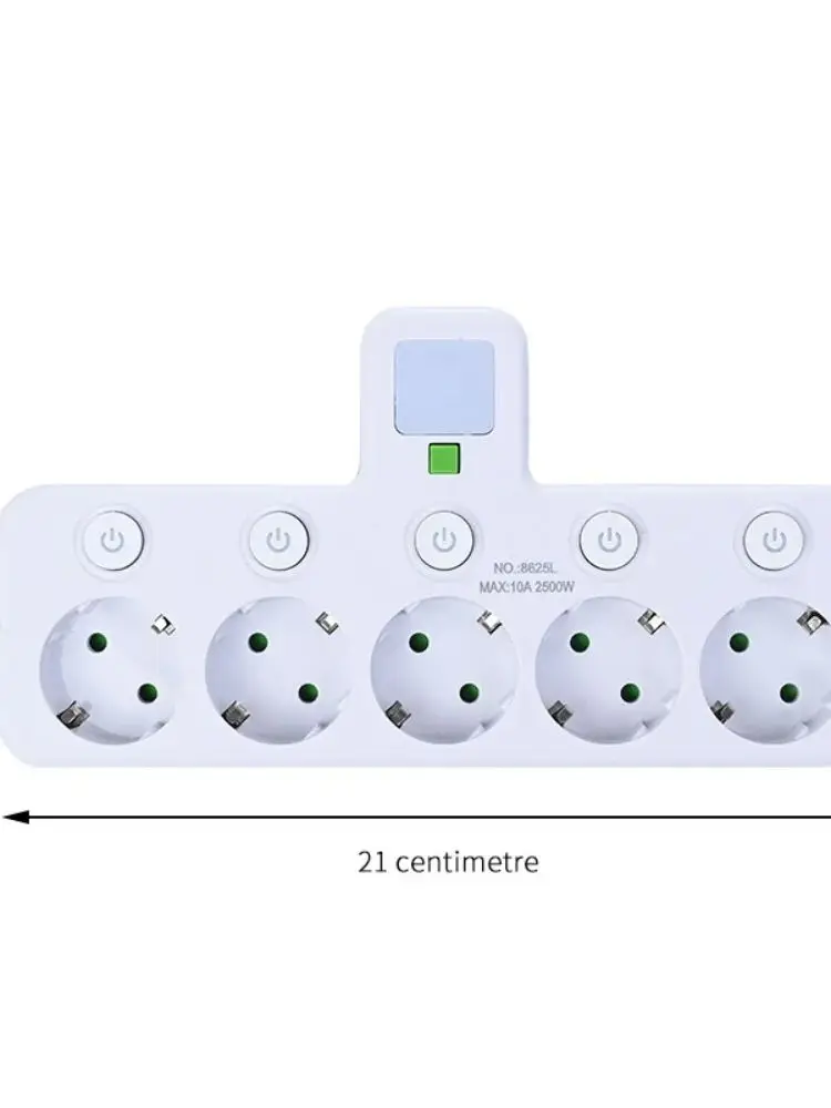 Meerdere stopcontacten AC EU-stekker Stekkerdoos Geen verlengkabel met USB-poorten Overspanningsbeveiliging Netwerkfilter Individuele schakelaar - afbeelding 2