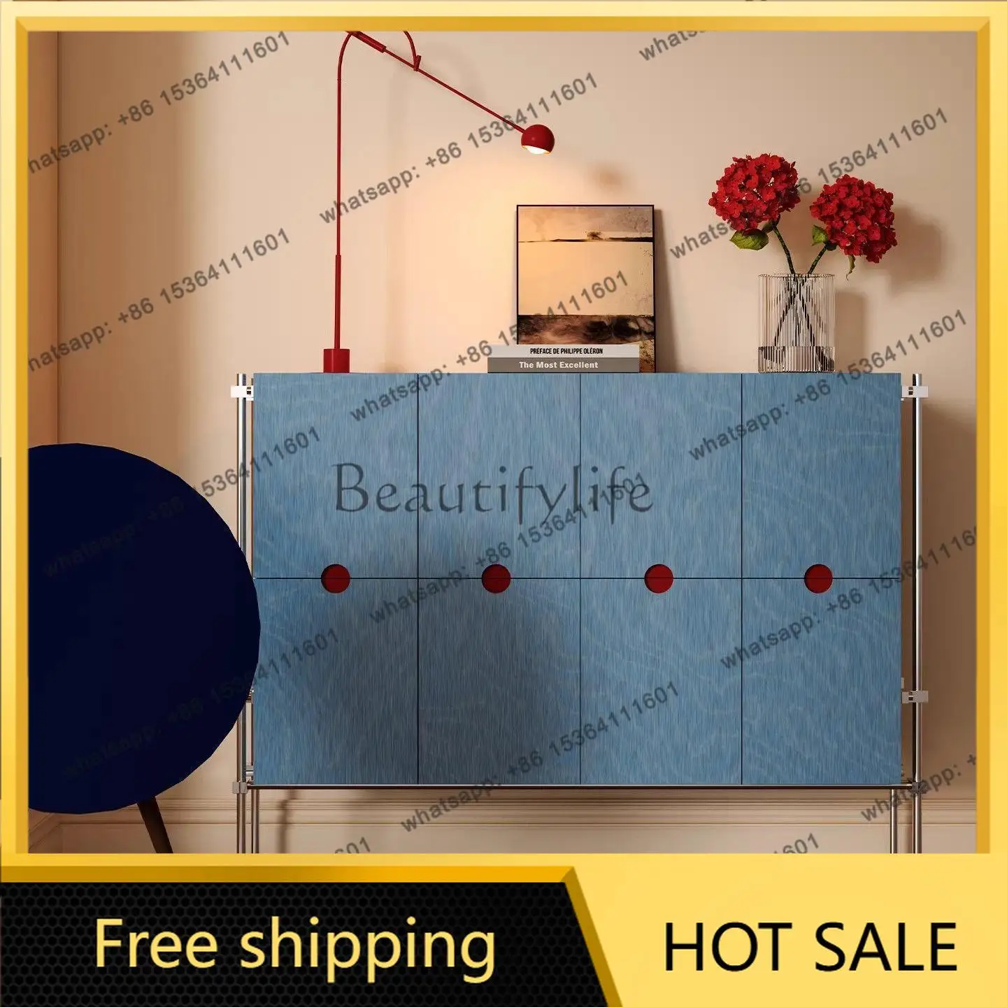 FG side cabinet Danube blue porch Bauhaus optical axis locker