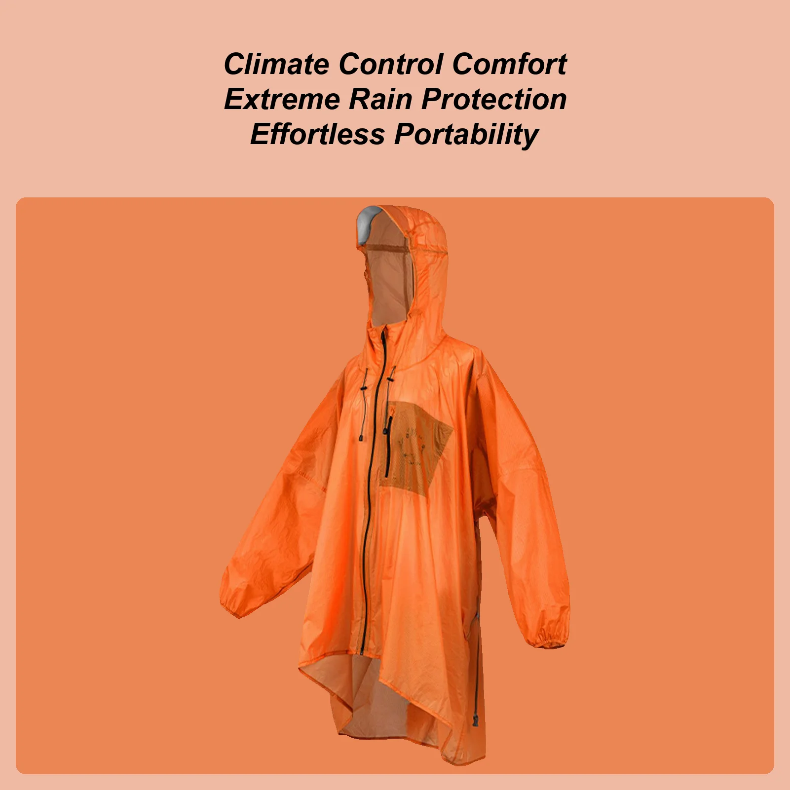 Adult Rain Poncho Full Body Raingear With Hood Portable Travel Raincoat For Outdoor Hiking Camping Travel Survival Running Daily