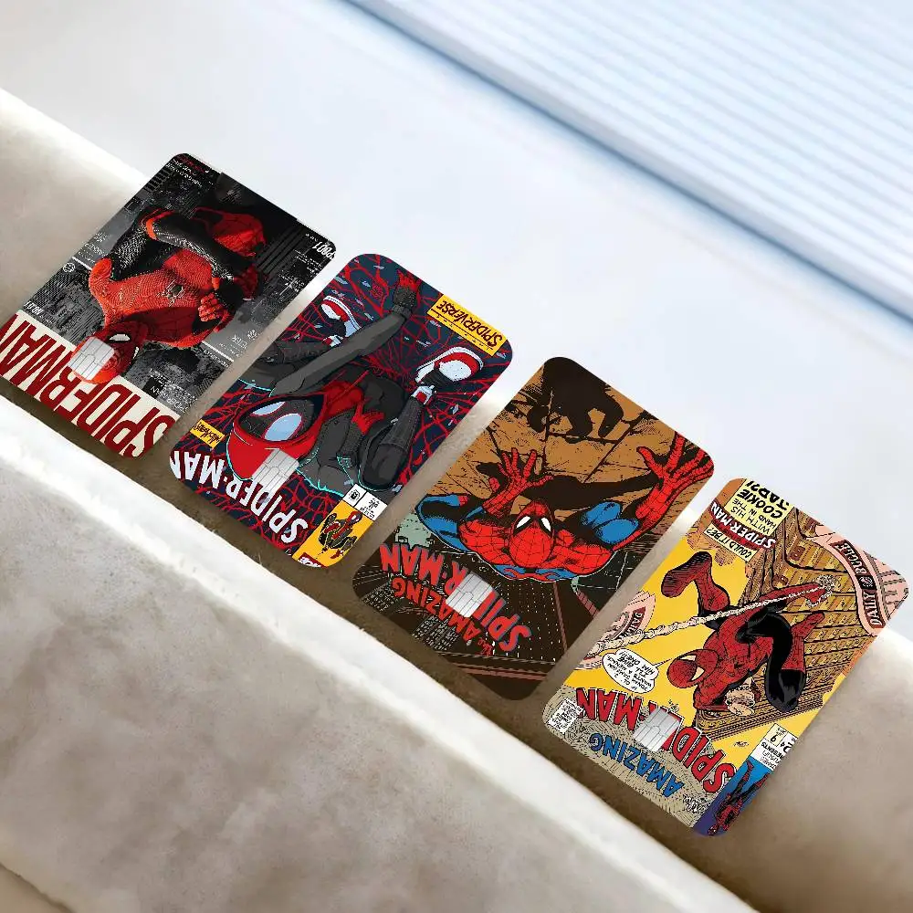Películas populares clásicas Anime S-spidermanS Anime pegatina de dibujos animados película piel para tarjeta de crédito tarjeta de autobús bancaria de débito