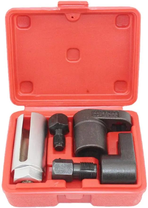 5pcs Oxygen Sensor Wrench Kit Thread Chaser Tool Fit For Auto O2 Socket Removal Install Offset Vacuum Sensor Socket