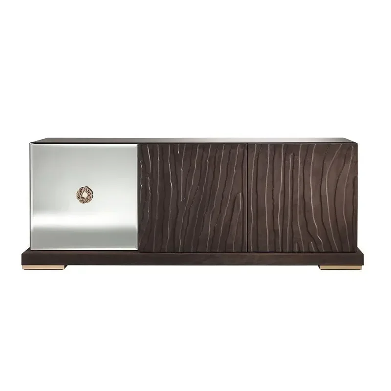 

Italian light luxury solid wood dining si de cabi net design er mod ern lux ury villa floor again st the w all advanc ed