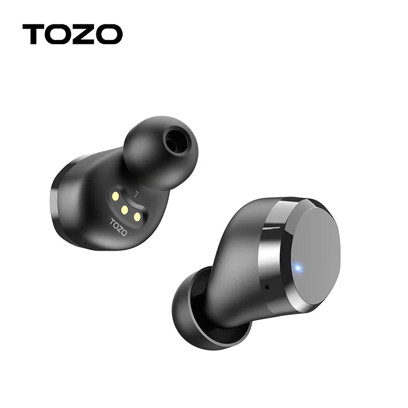 Bluetooth-наушники TOZO T12, беспроводные наушники с премиальным звуком Smart Touch, светодиодный цифровой дисплей, 48 часов воспроизведения для занятий спортом