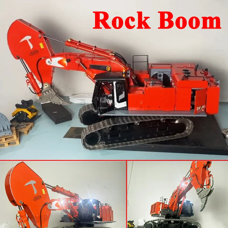 1/14 870H Rock Arm Hydraulic Excavator Model Heavy Duty Remote Control Engineering Machinery Model with Light Toys