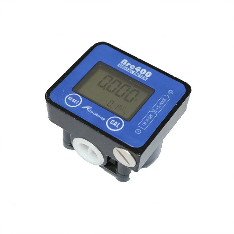 High Precision Electronic Digital Display Metering Oil Gauge Elliptical Gear Flow Meter Oil Hydraulic1/2 Gauge Blue Oil Gauge