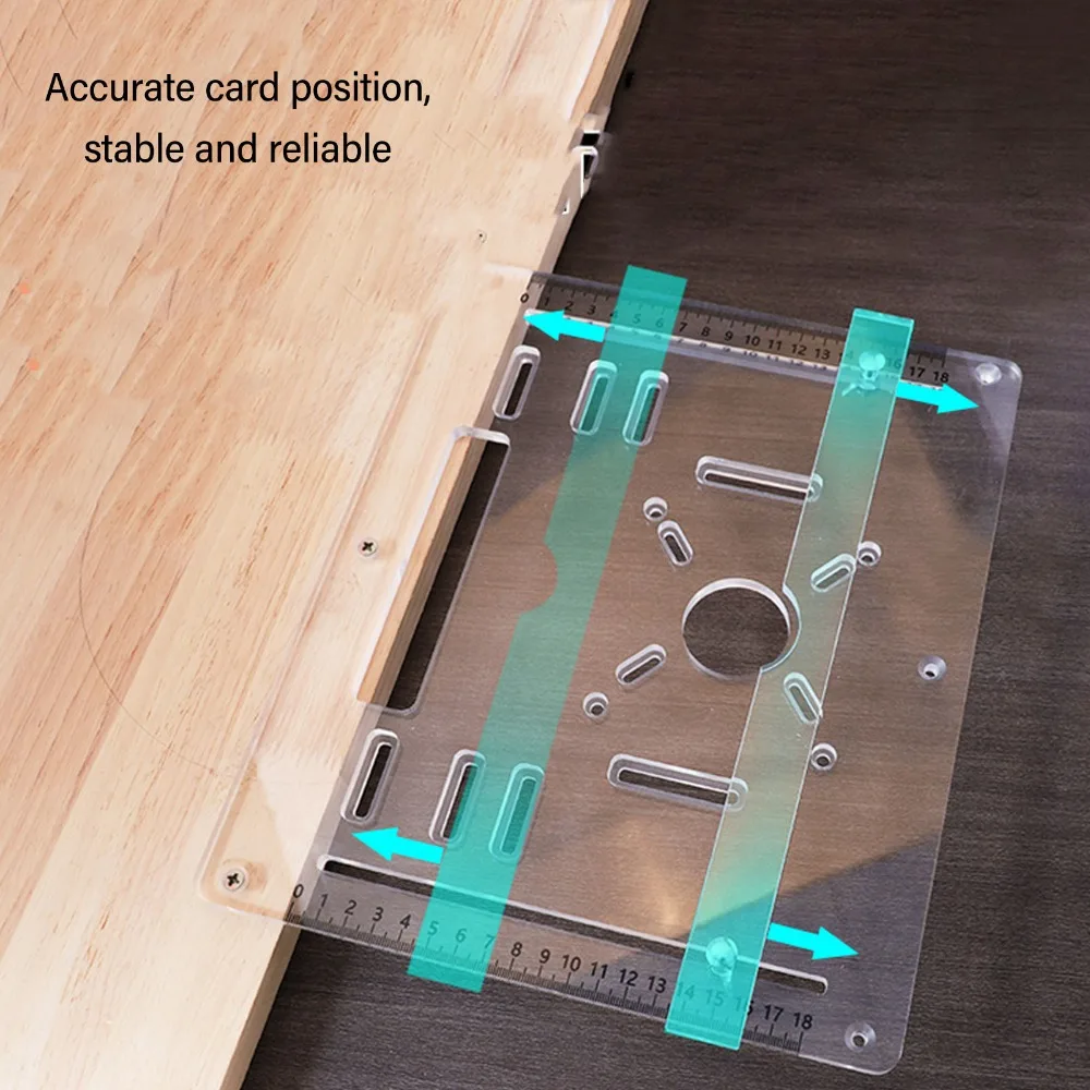 Transparent Acrylic Base Plate 4 Inch Adjustable Cutting Machine Plate Versatile Clear Woodworking Insert Plate Cutting Machine