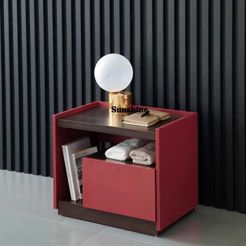 Mesa de Cabeceira Glamour Clássica com Gavetas, Armazenamento Moderno, Mesa de Cabeceira Coreana, Móvel de Quarto Estiloso