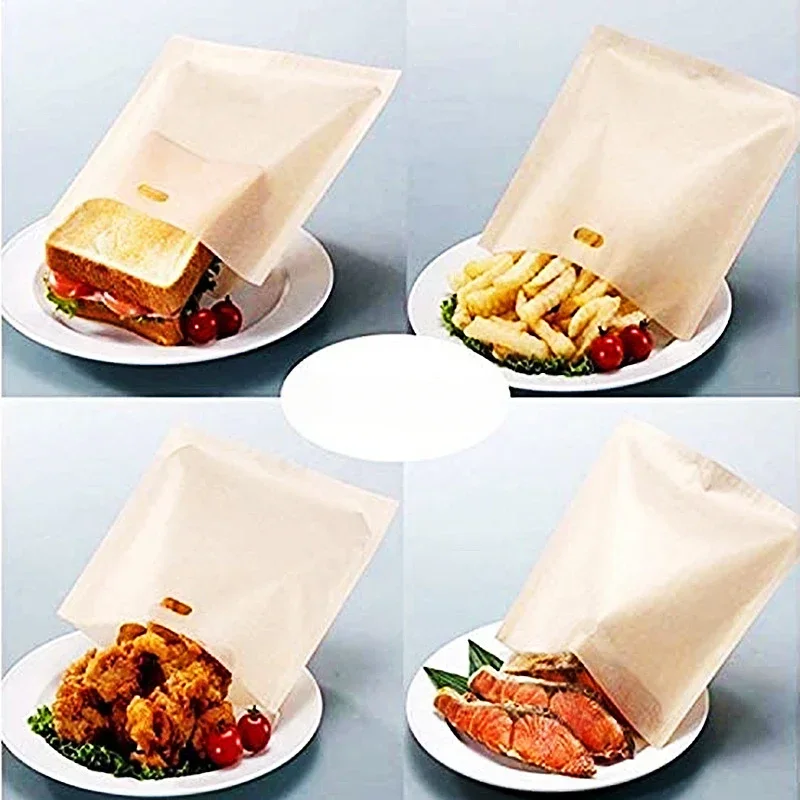 1 Pc Kitchen Supplies Reusable Heat-Resistant Toaster Sandwich Fries Heating Bags Cooking Non-stick Microwave Bag Non Stick