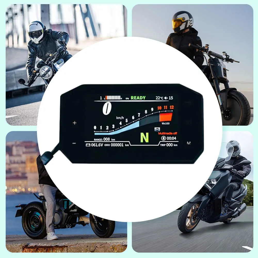 TFT Speedometer 5inch Display Clutch SCJ5066-1 Speedometer for Electric Scooter Adjustable Display