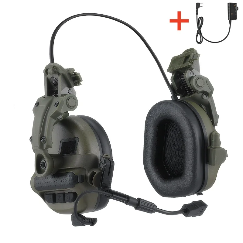 F30 Shooting Hunting Earmuffs Active Noise Cancelling Sound Amplification PTT Connection Tactical Headset For Helmet Headphones