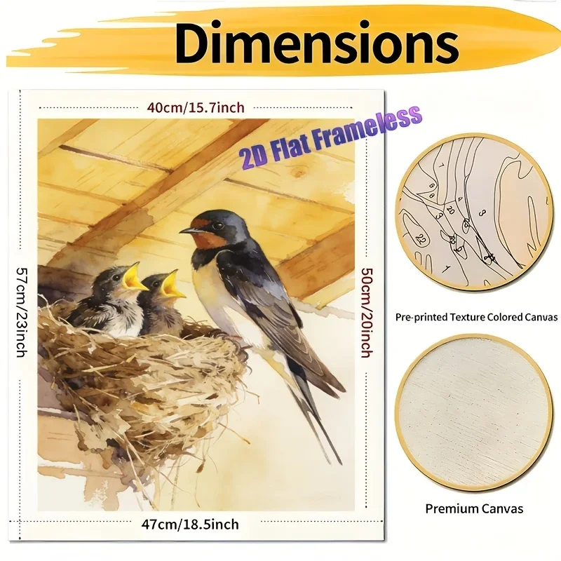[Professional Art Use] 2D Flat, 1 Set Adult Digital Oil Painting Kit, 