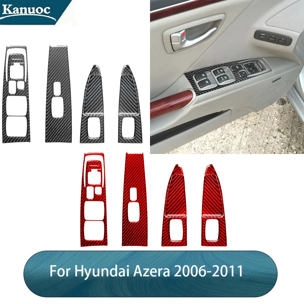 

Стайлинг автомобиля, аксессуары для интерьера для Hyundai Azera 2006, 2007, 2008, 2009, 2010, 2011, наклейки из углеродного волокна для управления подъемом двери, окна