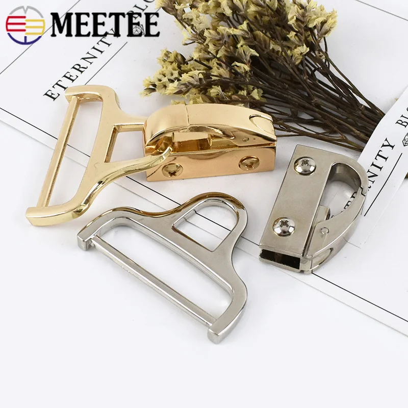 2/4Sets 38mm Handbag Metal Side Clip Buckles Bag Strap Connector Clasp Screw Hook Belt Hanger Decorative Locks Sewing Accessory