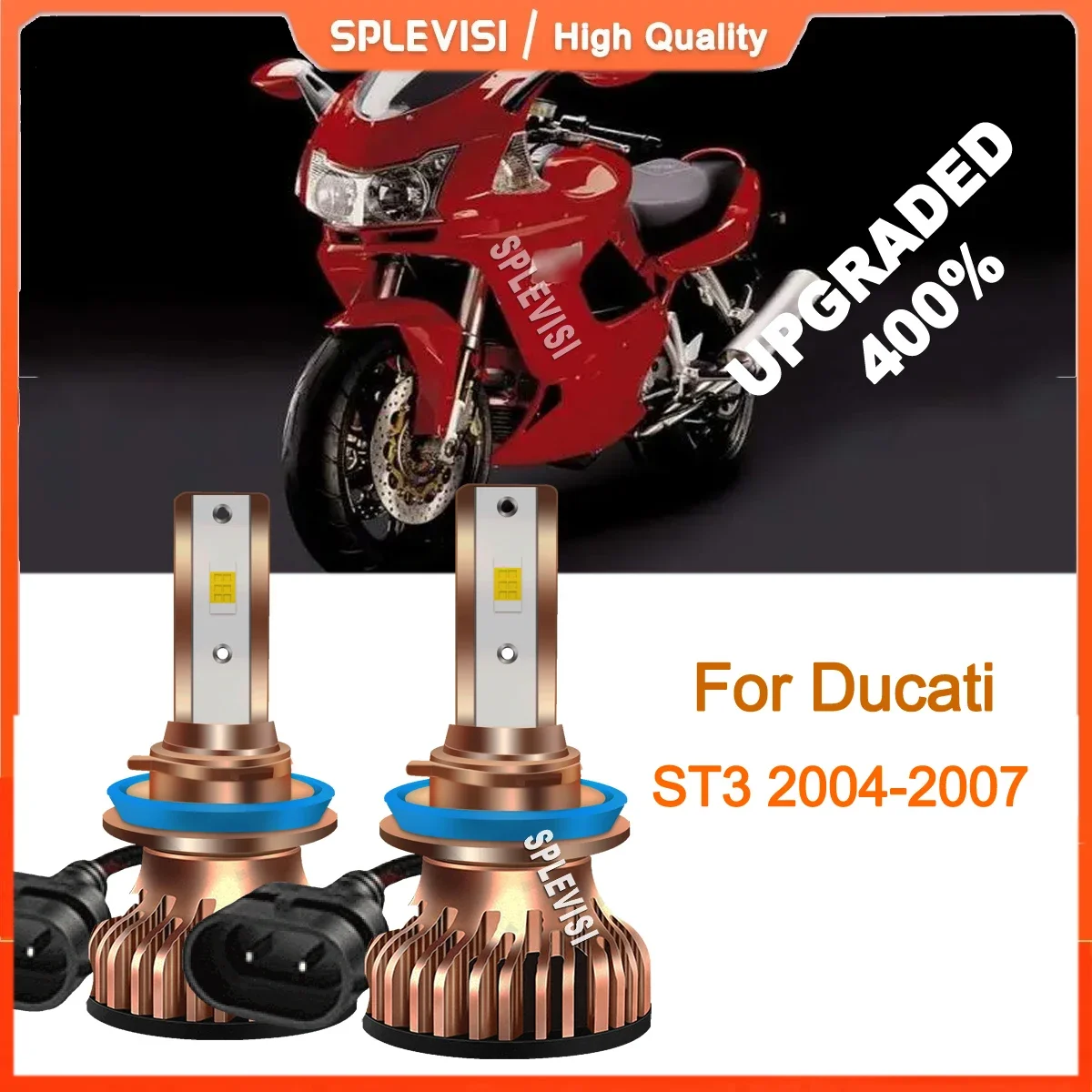 

2PCS 6000K White H11 LED Moto Headlight Headlamp Bulbs High Beam For Ducati ST3 2004-2007 ST4S 2004-2005 ST4S ABS 2004-2005