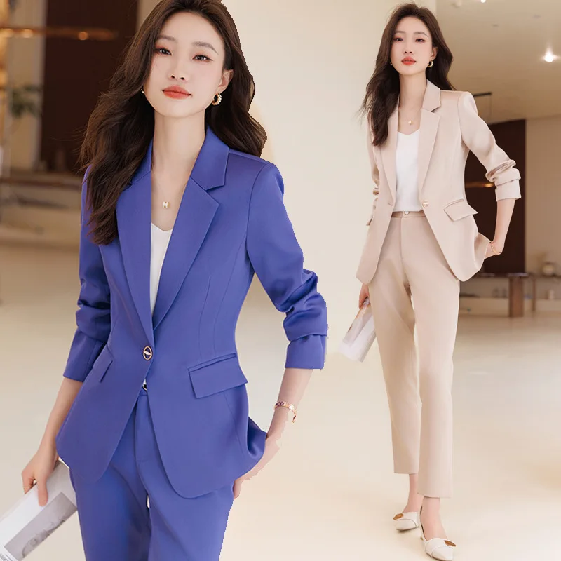 

Small Suit Jacket for Women Fashion Suit Casual 2023 Autumn and Winter New Elegant Business Ol Western Style Two-Piece Suit