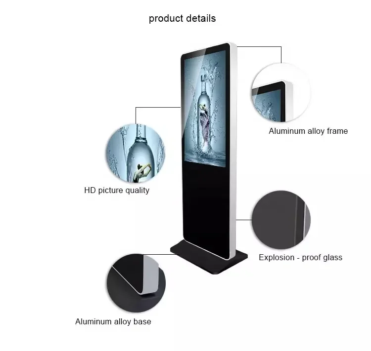 

OEM 98 Inch Floor Standing Interactive LCD Panel Digital Information Display All In One PC Touch Screen Kiosk