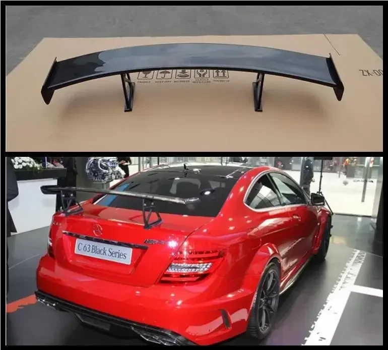 FOR Benz W204 C63 Sedan/Coupe AMG 2DOOR/4DOOR 2007-2014 GT STYLE REAL CARBON FIBER REAR WING TRUNK LIP SPOILER Cover Body Kit