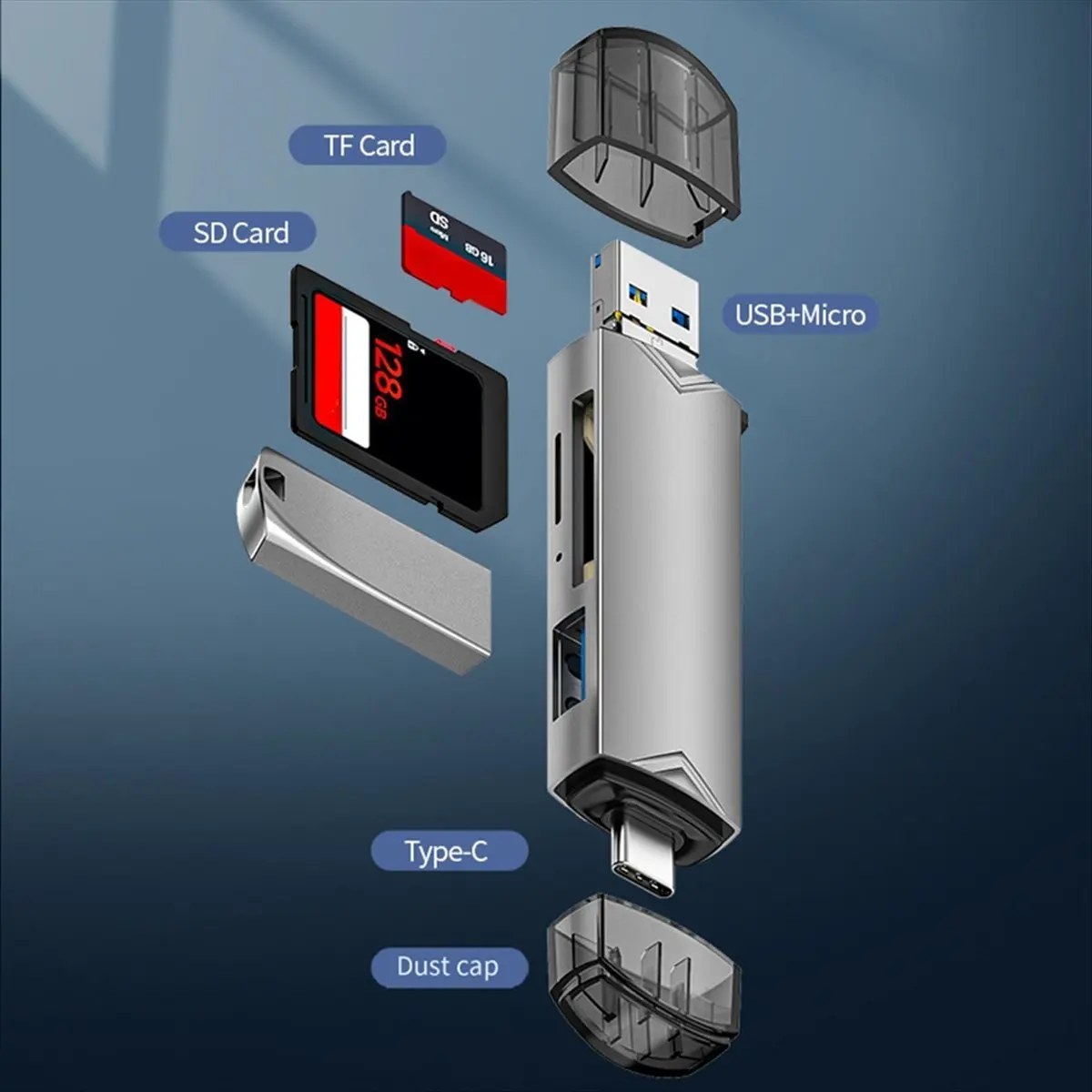 Cmpt And Acce Store Offer PC Accessories 6 in 1 Card Reader External U Disk TF/SD Card Keyboard Mouse 5Gbp/S