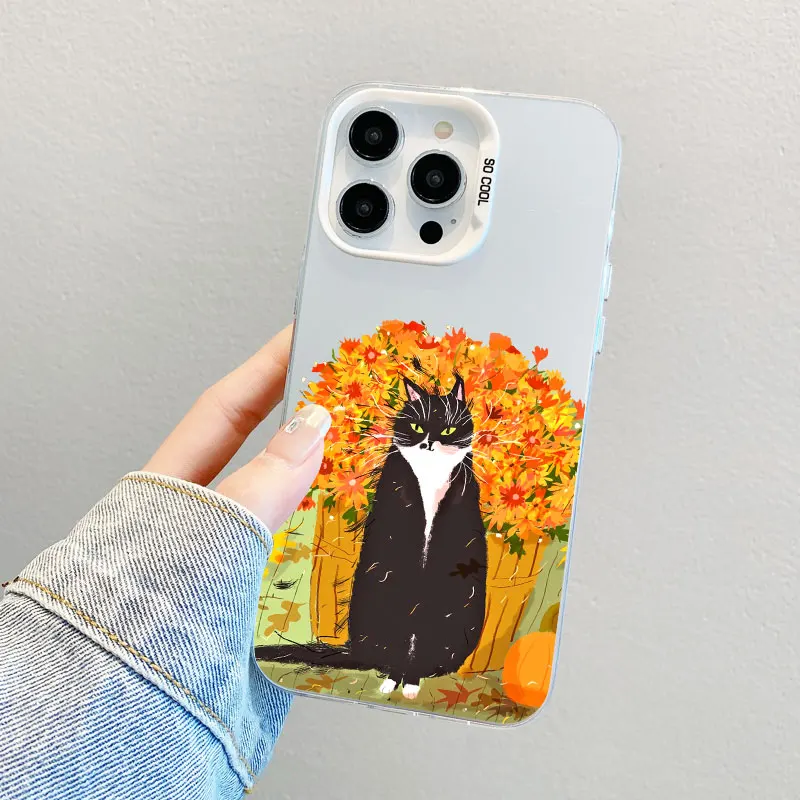 نزهة المشهد الكرتون الحيوانات القط الكلب الليزر قضية الهاتف آيفون 13 12 Mini 14 11 Pro Max 17 15 16 Pro Max Plus 17 Air Covers