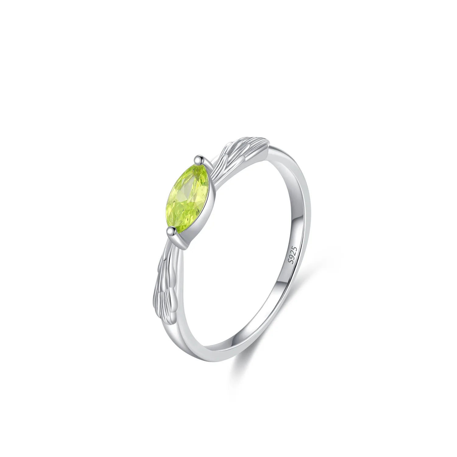 

925 Sterling Silver Finger Ring AAA CZ Green Leaves European For Women Birthday Party Wedding Gift Jewelry