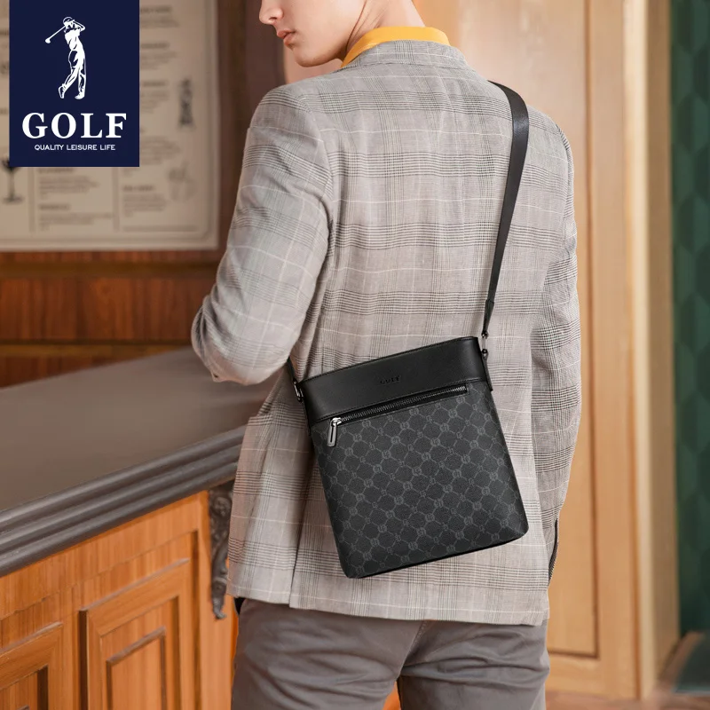 Golf Heren Tas Vrijetijdsmode Schoudertas Zakelijke Print Crossbody Kleine Rugzak Lichtgewicht Handtas Merk Aktetas