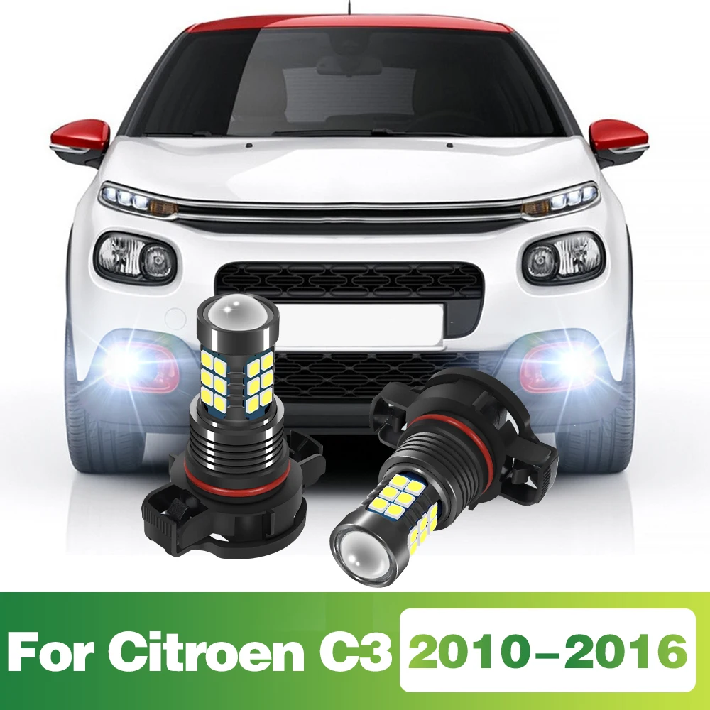 

2Pcs LED Lamp Car Front Fog Light For Citroen C3 2010 2011 2012 2013 2014 2015 2016 Accessories