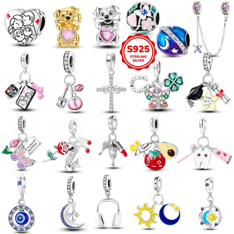 925 Sterling Silver Pendant, Bead Jewelry, Rotating Eye Pendant Suitable for Original Bracelets, DIY Women's Jewelry Gifts