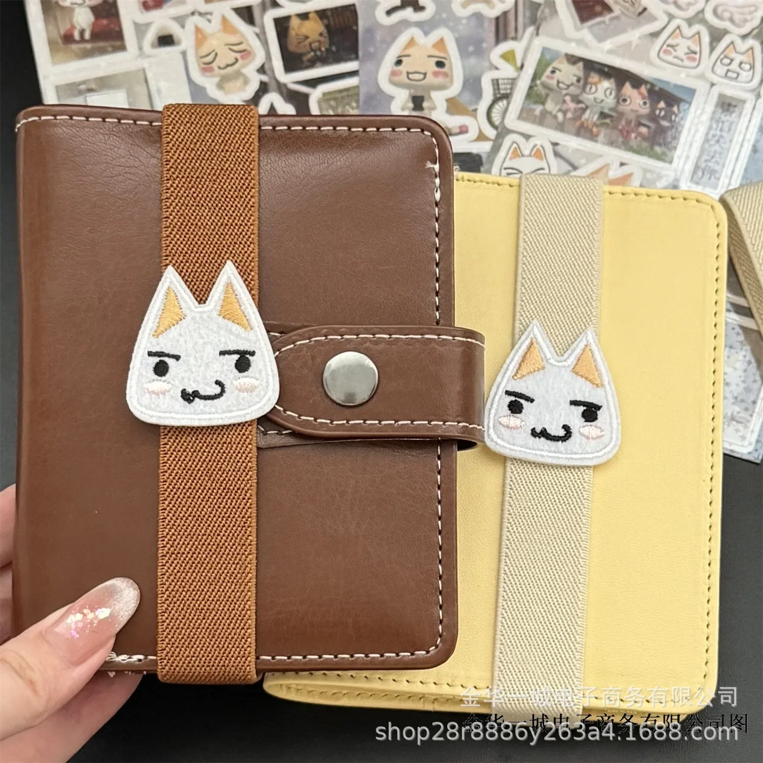 Japanese Cute Cartoon Kitten Loose-leaf Notebook Elastic Strap Scrapbook Journal Book Storage Elastic Elastic Band Binding Rope